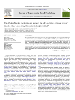 The effects of justice motivation on memory for self
