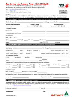 Gas Service Line Request Form