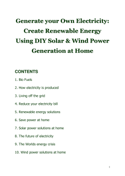 Generate your Own Electricity: Create Renewable Energy Using DIY