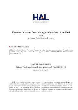 Parametric value function approximation: A unified view