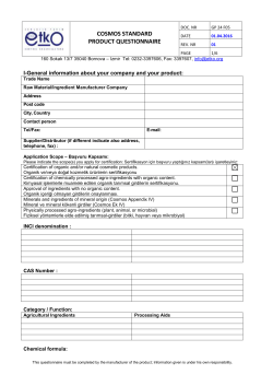 Harmonized RM-Ingredient Form revised 28-07-2011