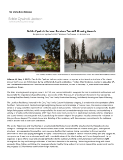 Bohlin Cywinski Jackson Receives Two AIA Housing