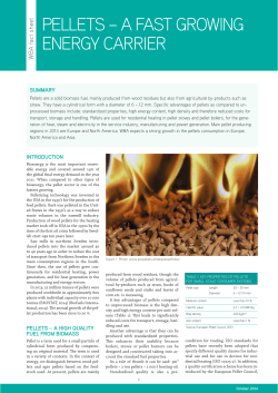 pellets &ndash; a fast growing energy carrier