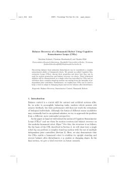 Balance Recovery of a Humanoid Robot Using Cognitive