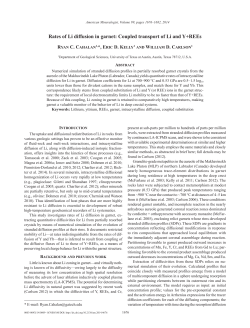 Rates of Li diffusion in garnet: Coupled transport of Li and Y+REEs