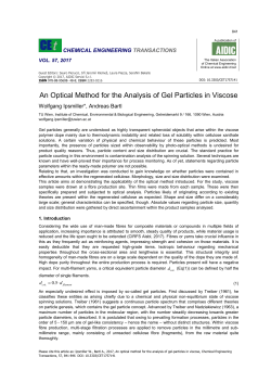 An Optical Method for the Analysis of Gel Particles in Viscose