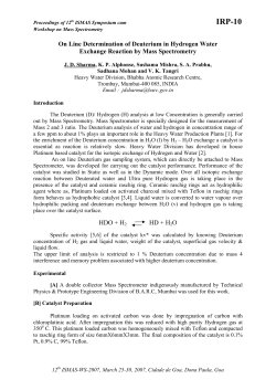 On Line Determination of Deuterium In Hydrogen Water