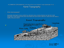 Groundwater and Karst Topography