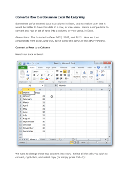 Convert a Row to a Column in Excel the Easy Way - AM