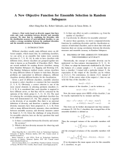 A New Objective Function for Ensemble Selection in Random
