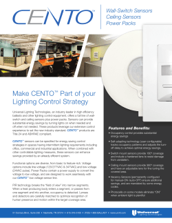 Make CENTO&trade; Part of your Lighting Control Strategy