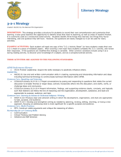 Literacy Strategy 3-2-1 Strategy