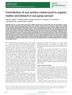 Contribution of sea surface carbon pool to organic matter