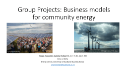 Group Projects: Business models for community energy