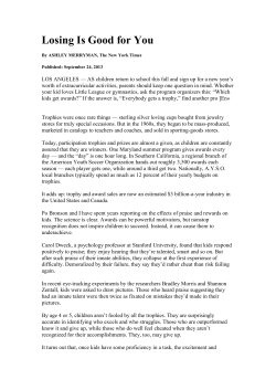 Losing Is Good for You