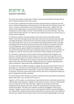 A Statement to the Movement - European Fair Trade Association