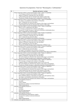 Questions for preparation
