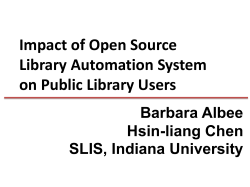 Project presentation at ALISE 2011 Annual Conference