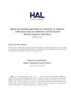 Signal processing approaches to minimize or suppress - HAL