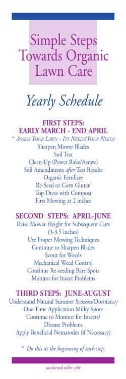 Simple Steps Towards Organic Lawn Care Yearly