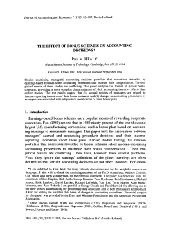 The effect of bonus schemes on accounting decisions