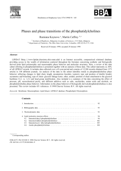 Phases and phase transitions of the phosphatidylcholines