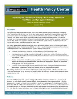Improving the Efficiency of Primary Care in Safety
