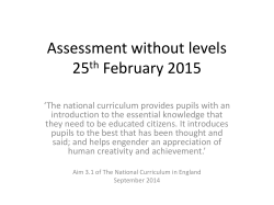 Assessment without levels 25th February 2015