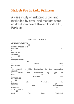 Table 2. Year wise milk production in Pakistan - six