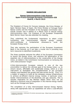 MADRID DECLARATION Energy Interconnections Links Summit