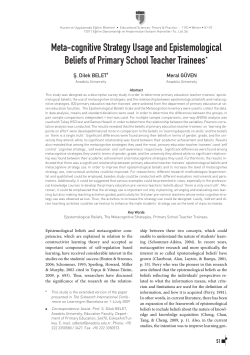 Meta-cognitive Strategy Usage and Epistemological Beliefs of
