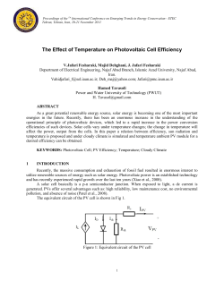 The Effect of Temperature on Photovoltaic Cell Efficiency