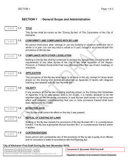 SECTION 1 - General Scope and Administration