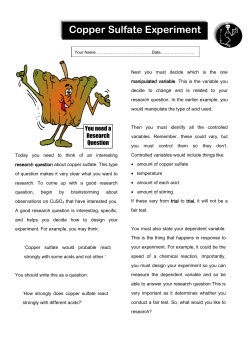 Copper Sulfate Experiment