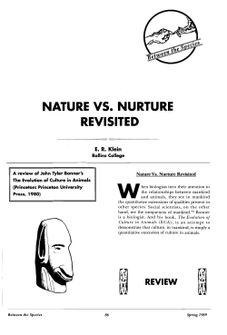 Nature vs. Nurture Revisited