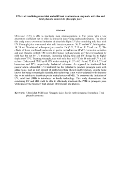 Effects of combining ultraviolet and mild heat treatments on