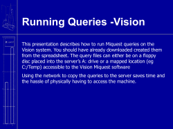 Running Queries -Vision