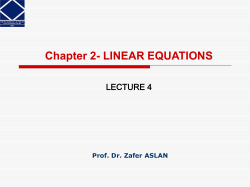 LINEAR EQUATIONS Solution of a System of