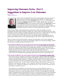 Improving Outcomes Series &ndash;Part I - Accrediting Bureau of Health