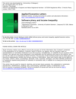 Applied Economics Letters Software piracy and income inequality