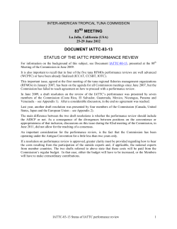 83 meeting document iattc-83-13 status of the iattc performance review