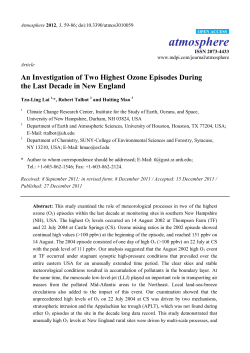 An Investigation of Two Highest Ozone Episodes During