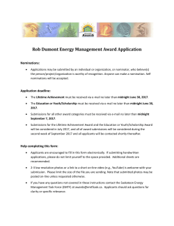 application form. - Saskatchewan Energy Management Task Forces