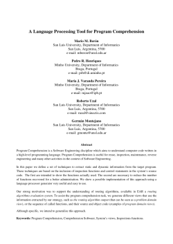 A Language Processing Tool for Program Comprehension