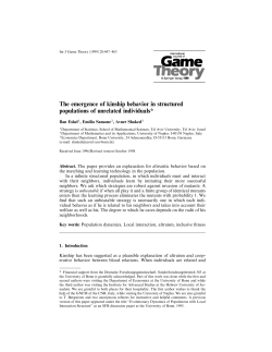 The emergence of kinship behavior in structured populations of