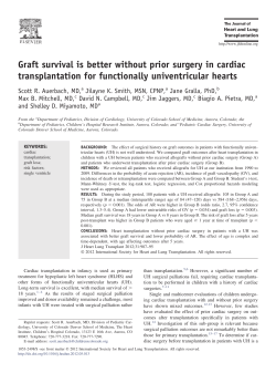 Graft survival is better without prior surgery in cardiac transplantation