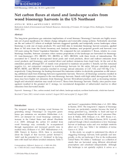 Net carbon fluxes at stand and landscape scales from wood
