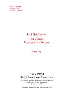 Tech Brief Series Trans-gender Reassignment Surgery
