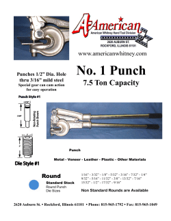 No. 1 Punch - American Whitney Hand Tools