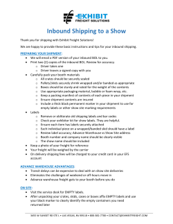 Inbound Shipping to a Show - Exhibit Freight Solutions